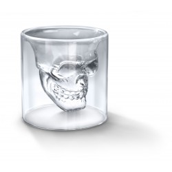 Vaso de cristal 75ml doble pared diseño craneo